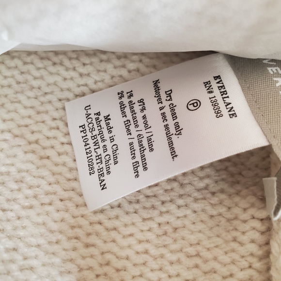 EVERLANE Unisex Wool Ribbed Knit Beanie One Size New with Tags - Picture 4 of 4